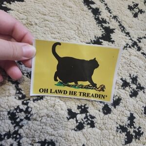 Funny Cat Sticker - Black and Yellow